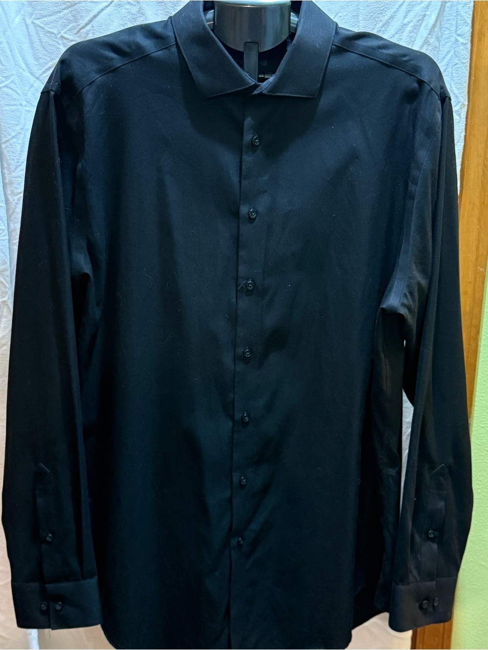 Calvin Klein Men's Black Long-Sleeve Dress Shirt